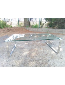 TABLE BASSE METAL ET VERRE 