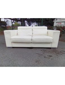 CANAPE CUIR BEIGE 2P TETE...