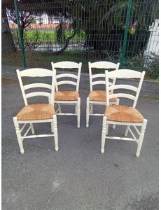 LOT DE 4 CHAISES BEIGES...