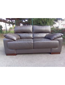 CANAPE CUIR MARRON 2P 