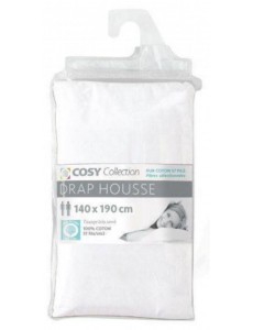 Drap housse 100%coton BLANC...