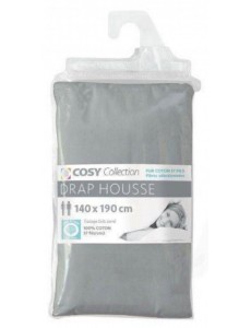 Drap housse 100%coton GRIS...