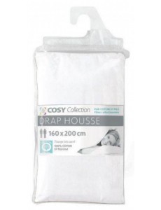 Drap housse 100%coton BLANC...