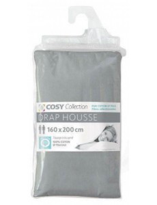 Drap housse 100%coton GRIS...