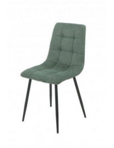 CHAISE TISSU VERT  PIEDS METAL