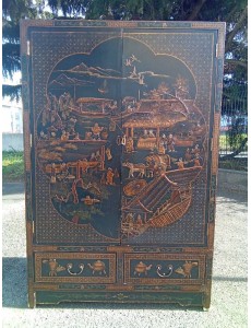 MEUBLE ASIATIQUE SCULPTÉ 2P...
