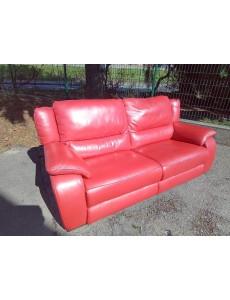 CANAPE CUIR ROUGE 3P