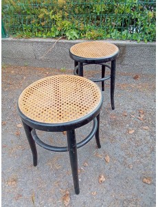 TABOURET CANNÉ BOIS COURBÉ...