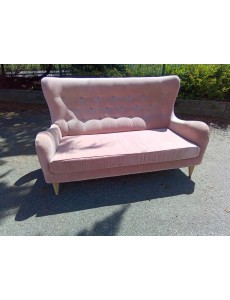 BANQUETTE VELOURS ROSE...
