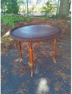 TABLE RONDE BASSE EN ROTIN