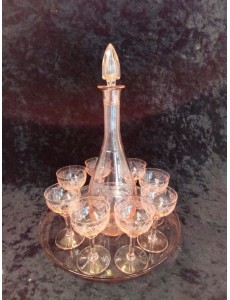 SERVICE À LIQUEUR VERRE ROSE