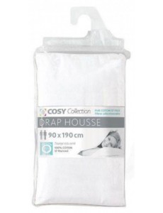 Drap housse 100%coton BLANC...