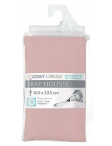Drap housse 100%coton ROSE...