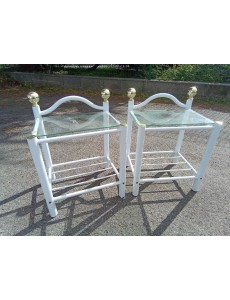 PAIRE DE CHEVET MÉTAL BLANC...