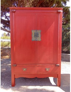 MEUBLE ASIATIQUE 2P + 2T ROUGE
