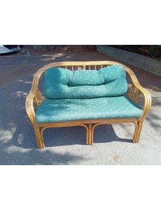 BANQUETTE EN ROTIN + COUSSIN 