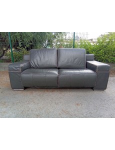 CANAPE CUIR GRIS SURPIQURE...
