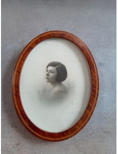 CADRE PHOTO OVALE ANCIEN