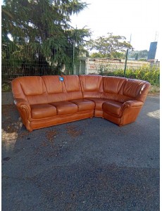 CANAPE ANGLE CUIR MARRON