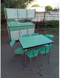 CUISINE FORMICA VERTE TABLE...