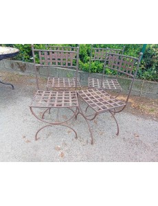 LOT DE 4 CHAISES FER FORGÉ