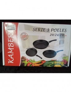 LOT DE 3 POELES EFFET...