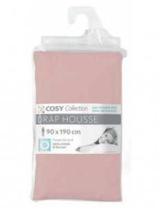 Drap housse 100%coton ROSE...