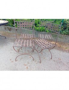 LOT DE 4 CHAISES FER FORGÉ