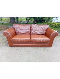 CANAPE CUIR MARRON STYLE CLUB 