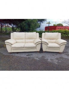 CANAPE 2P + 1 FAUTEUIL CUIR...