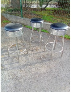 TABOURET DE BAR ROND NOIR...