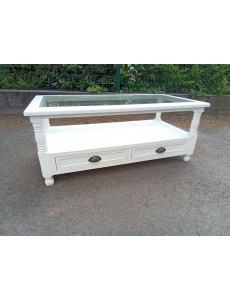 TABLE BASSE 2T BLANC DESSUS...